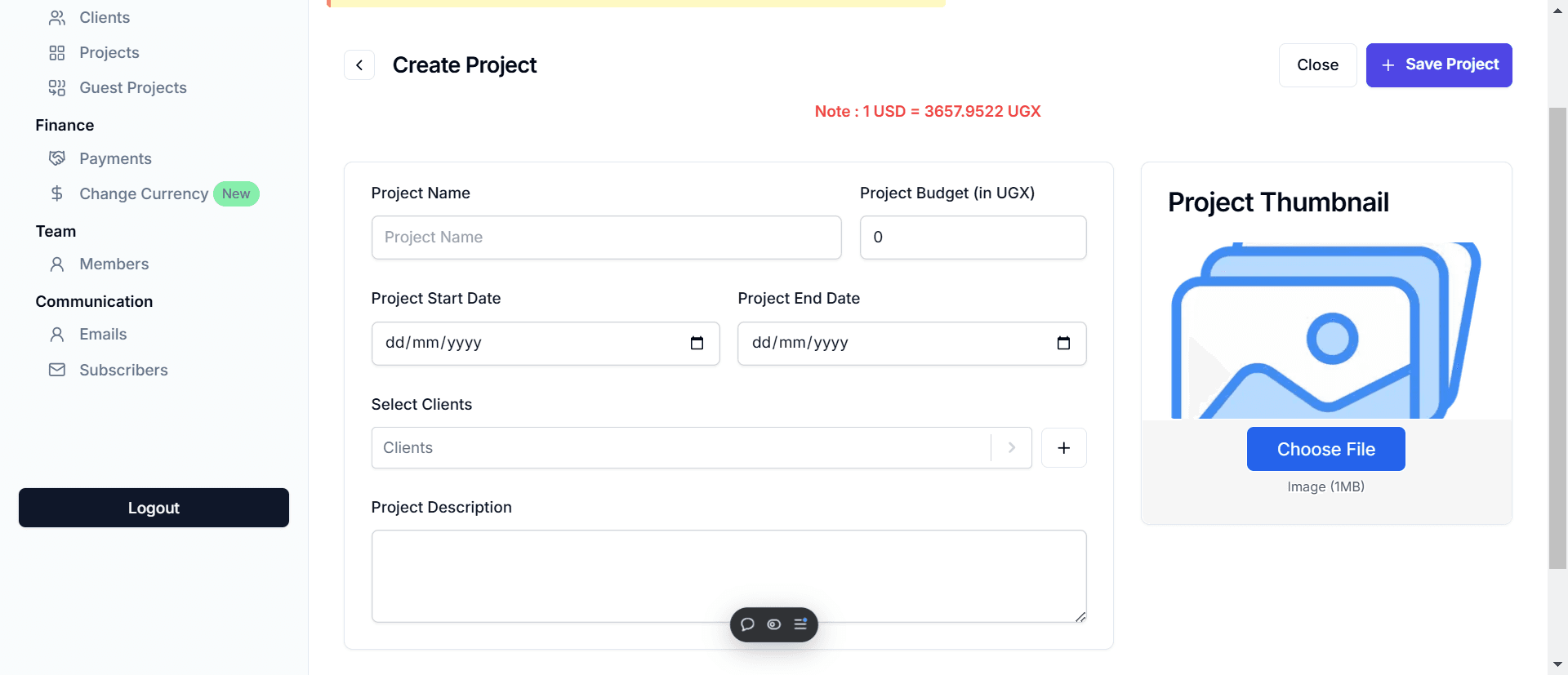 Project Form